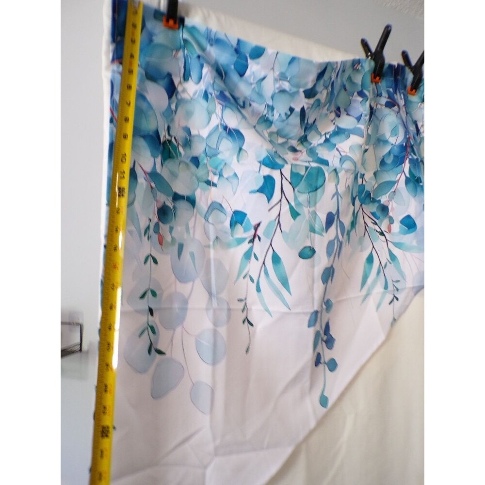 VCNY Eucalyptus Watercolor Valance 54 x 18 in Teal Blue Polyester - Picture 3 of 6